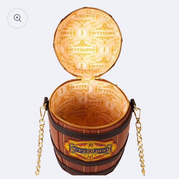 Loungefly Warner Bros Harry Potter ButterBeer Barrel Crossbody Bag Brown NWT‎ - Picture 7 of 11